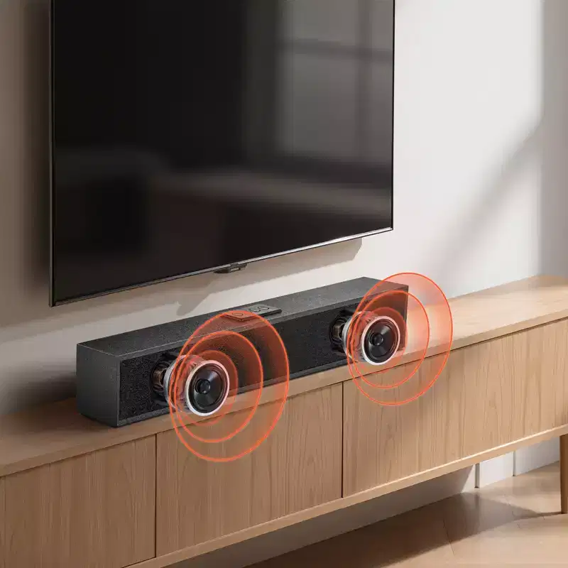 VEVOR Sound Bar for Smart TV, 2.0 Channel, 24-Inch Compact Soundbar TV Speakers for Projector, Bluetooth AUX Connection, Remote Control, Black