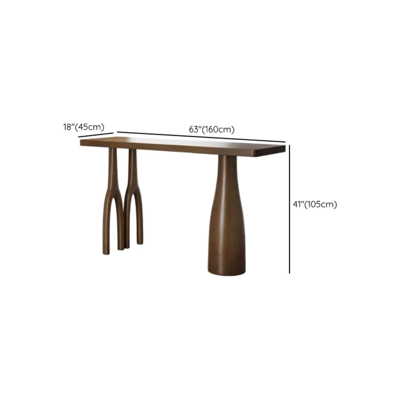 Modern Brown Wooden Dual-Pedestal Bar Tables