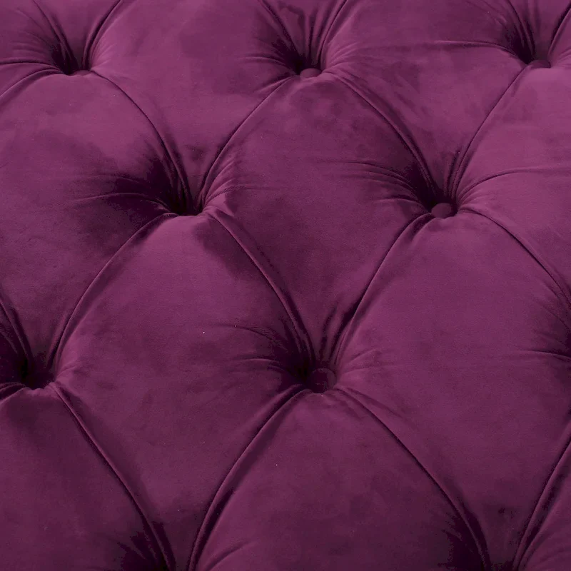 Modern Glam Tufted Velvet Round Ottoman