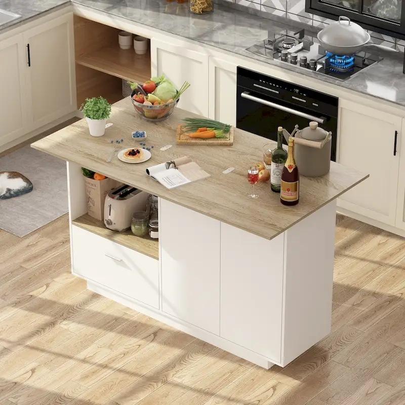 Sideboard Kitchen Island Storage Cabinet Extendable Table Bar Table