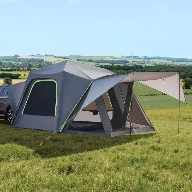 VEVOR SUV Tent for Camping, 10FT L x 10FT W, Waterproof PU2000mm Spacious Double Layer Design for 5-8 Person, SUV Camping Tent,Grey