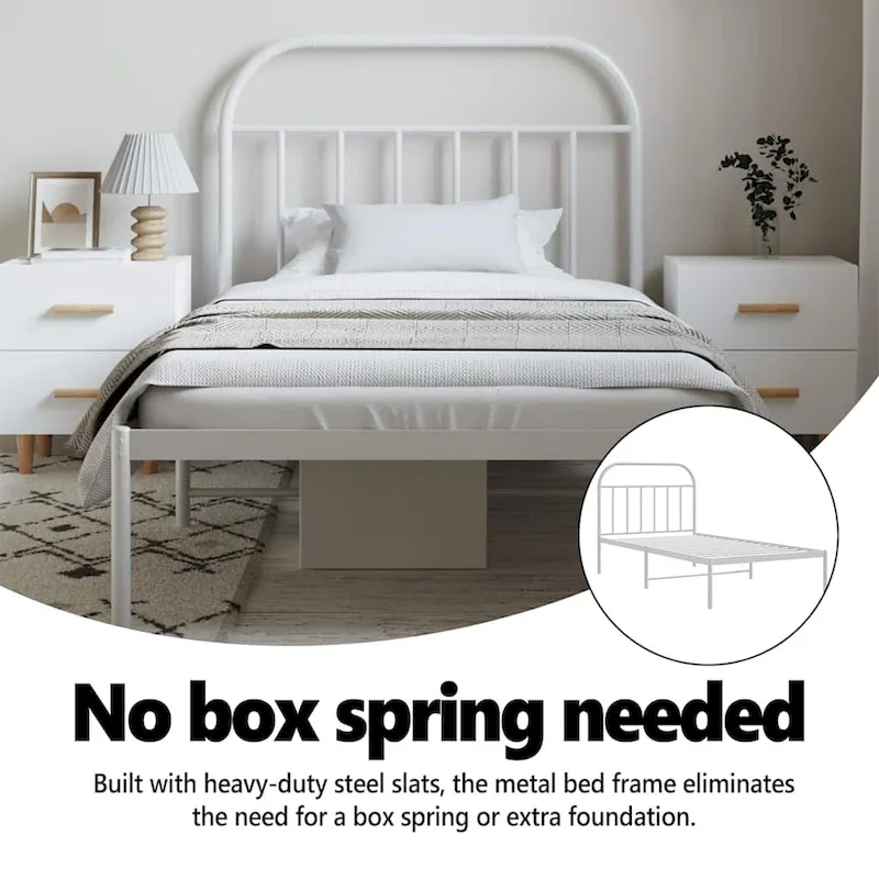 vidaXL 12 Inches Metal Bed Frame No Mattress