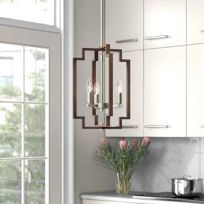 Maxax 3 - Light Chandelier with Wrought Iron Accents