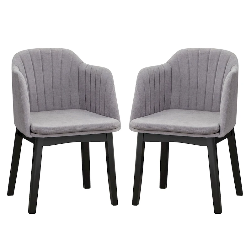Gymax 2PCS Modern Dining Chairs Upholstered Velvet Accent Chairs w/