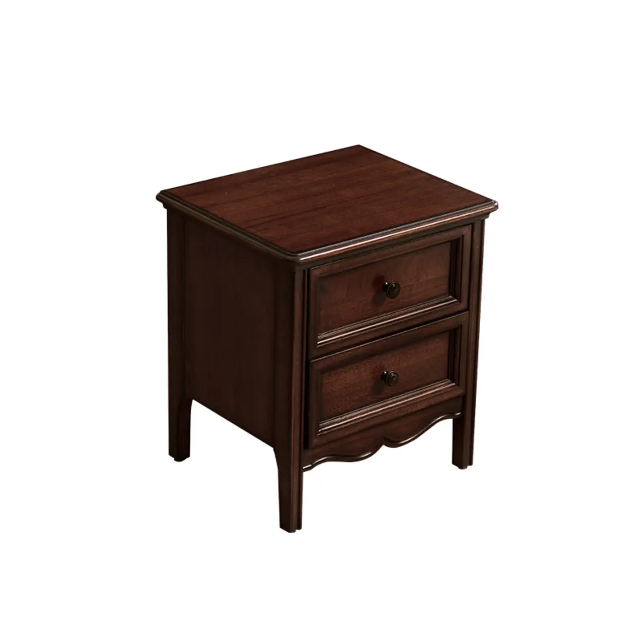 Traditional Cherry Bedside Table with 2 Drawers