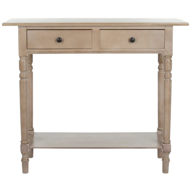 Arvilla Grey 2-Drawer Console Table - 37.8 x 13 x 31.9 - 38Wx13Dx32H