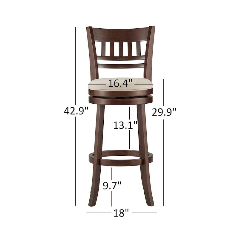 Lyla Swivel 29-inch Brown High Back Bar Height Barstool by iNSPIRE Q Classic
