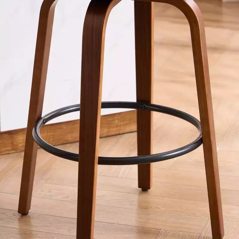 FERPIT 30 Faux Leather Swivel Counter Bar Stools with Bentwood Legs Set of 2
