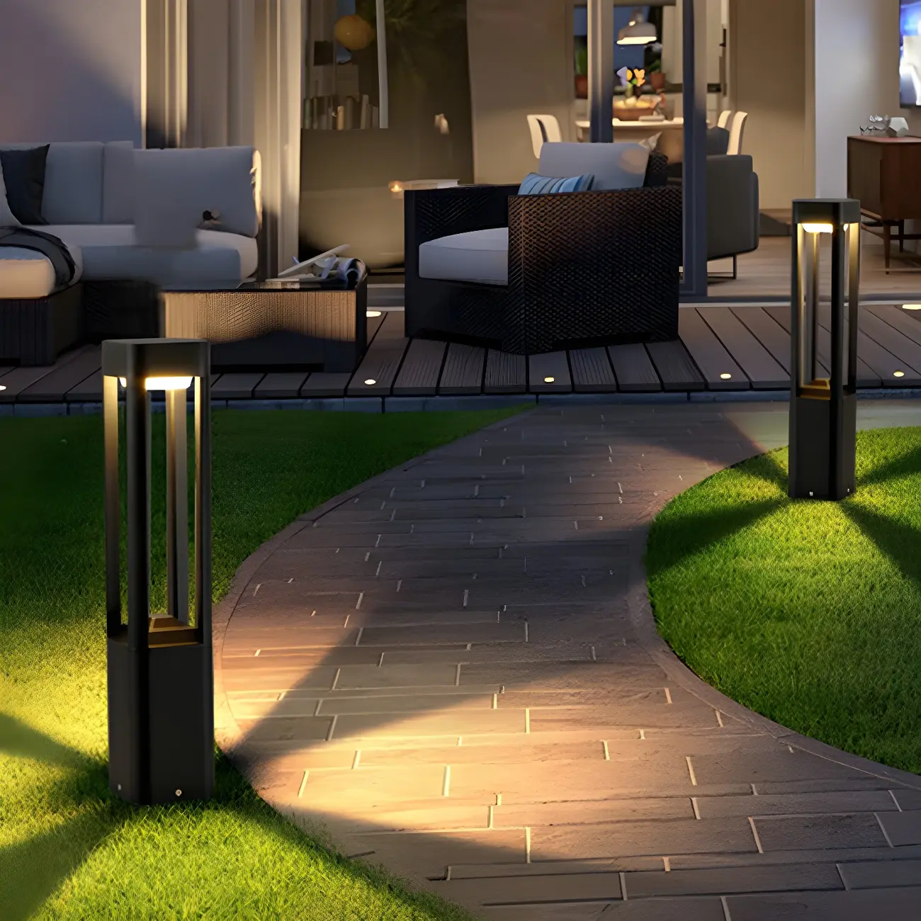 Modern Cuboid Metal LED Landscape Lighting