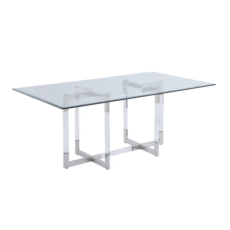 Somette Amanda 72 Dining Table with Floating Acrylic Base - 42x 72