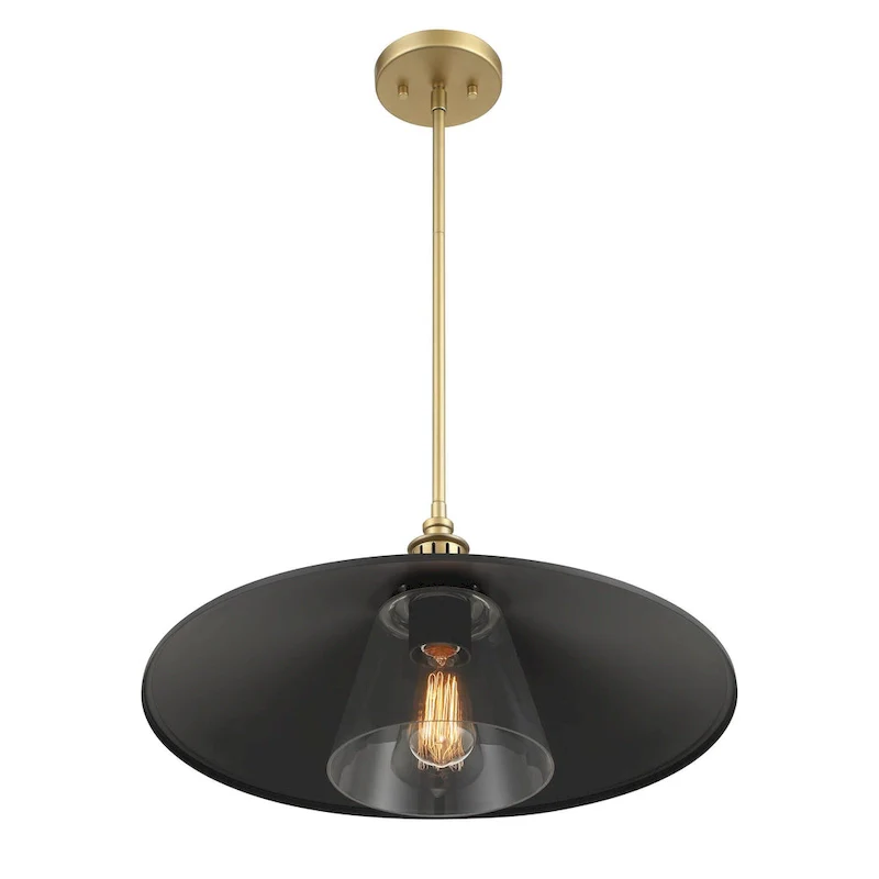 Minka Lavery Segan Coal And Soft Brass Pendant Light