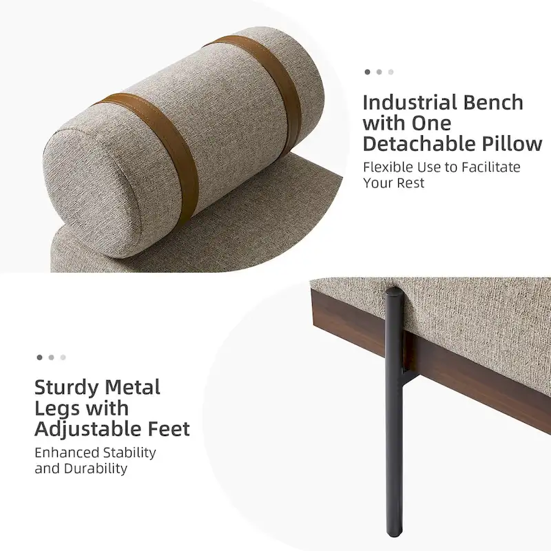 Damacio Entryway Bench with Removable Pillow