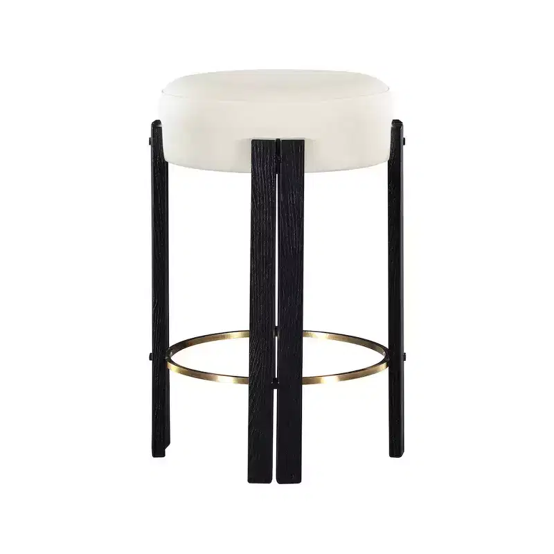 Meridian Furniture,Harrison Cream Vegan Leather Counter Stool