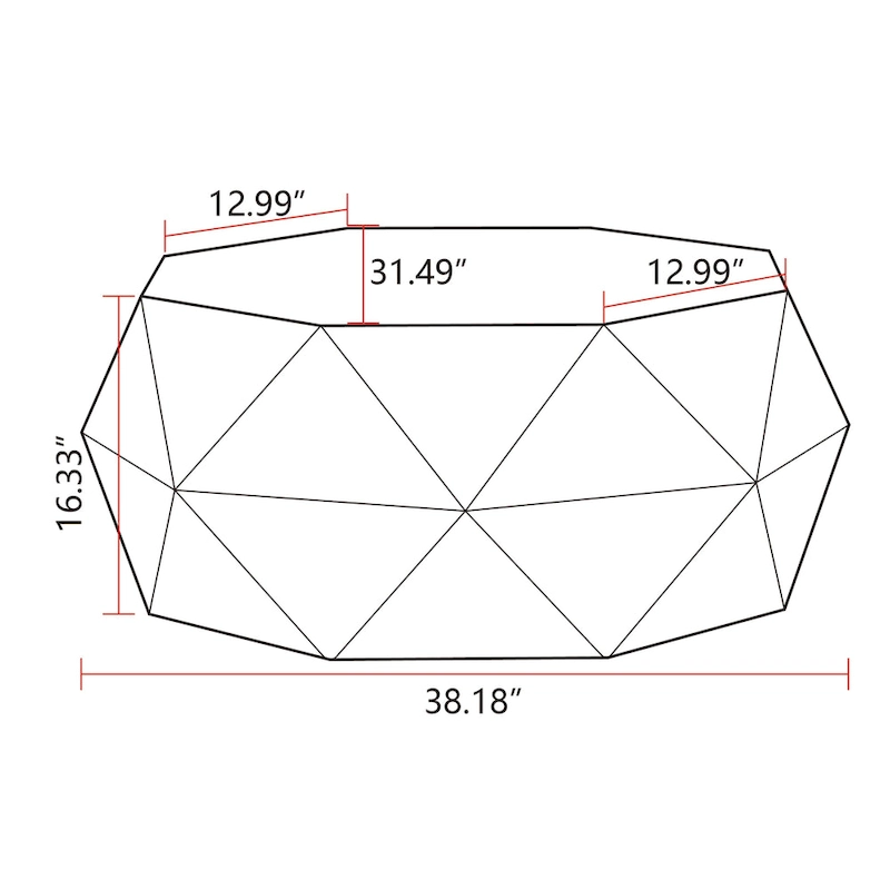 Three-dimensional Embossed Pattern Design American Retro Style Coffee Table