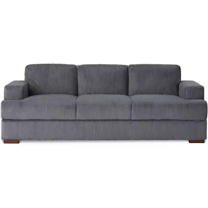 AMERLIFE Comfy Couch with Deep Seat& Wood Legs, Upholstered Sofa for Living Room