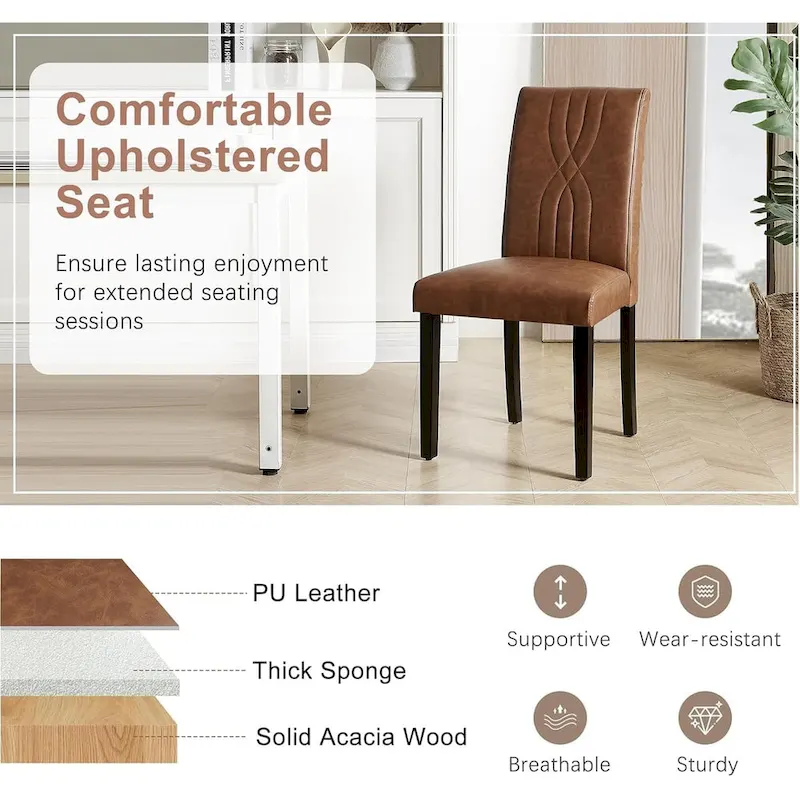 VECELO Upholstered Dining Chairs Set of 2/4/6, Fabric Dining Room Kitchen Side Chair, Parson Dining Chairs