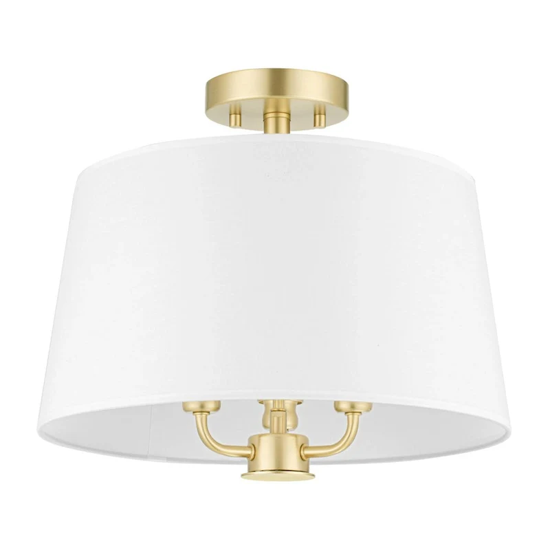 Prominence Home Billet Convertible Pendant/Semi-Flush with Fabric Shades