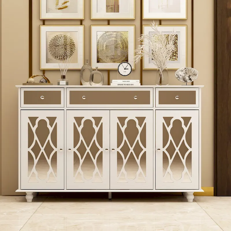 55.1  Accent Storage Cabinet Mirror Sideboard Buffet Cabinet
