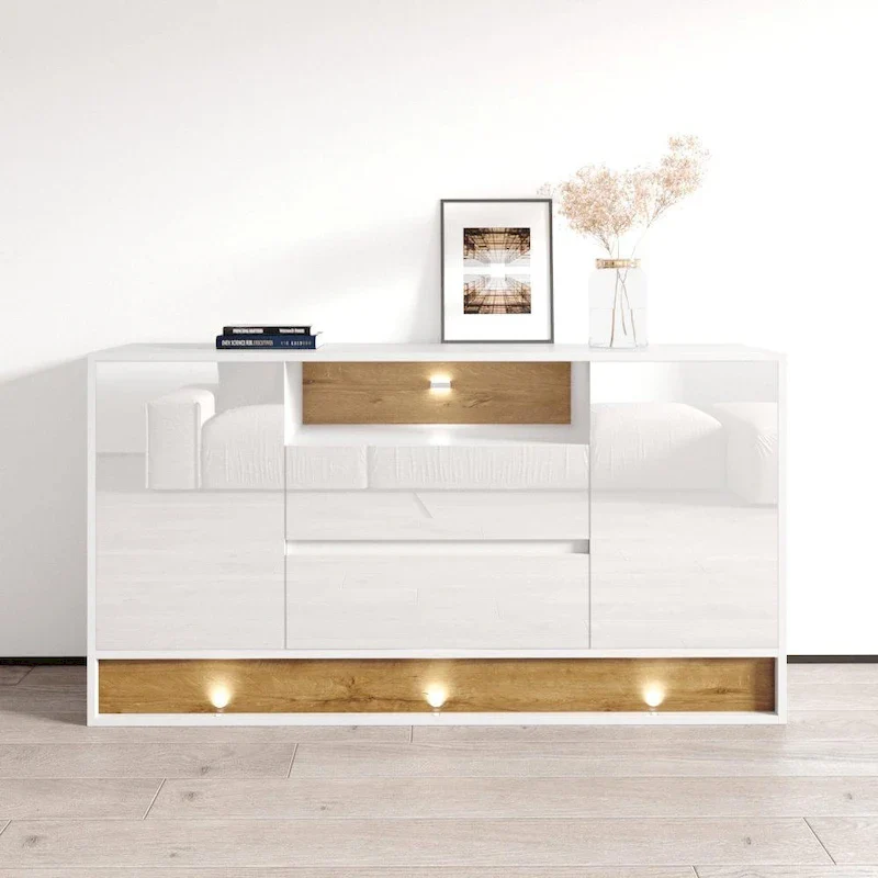 White/Oak & Black/Oak High Gloss 63