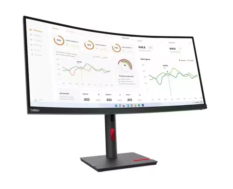 Lenovo ThinkVision T34w-30 34 UW-QHD 60Hz 4ms Curved Monitor Black 63D4GAR1US