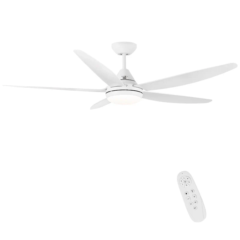 56 In Intergrated LED Ceiling Fan Lighting with White ABS Blade