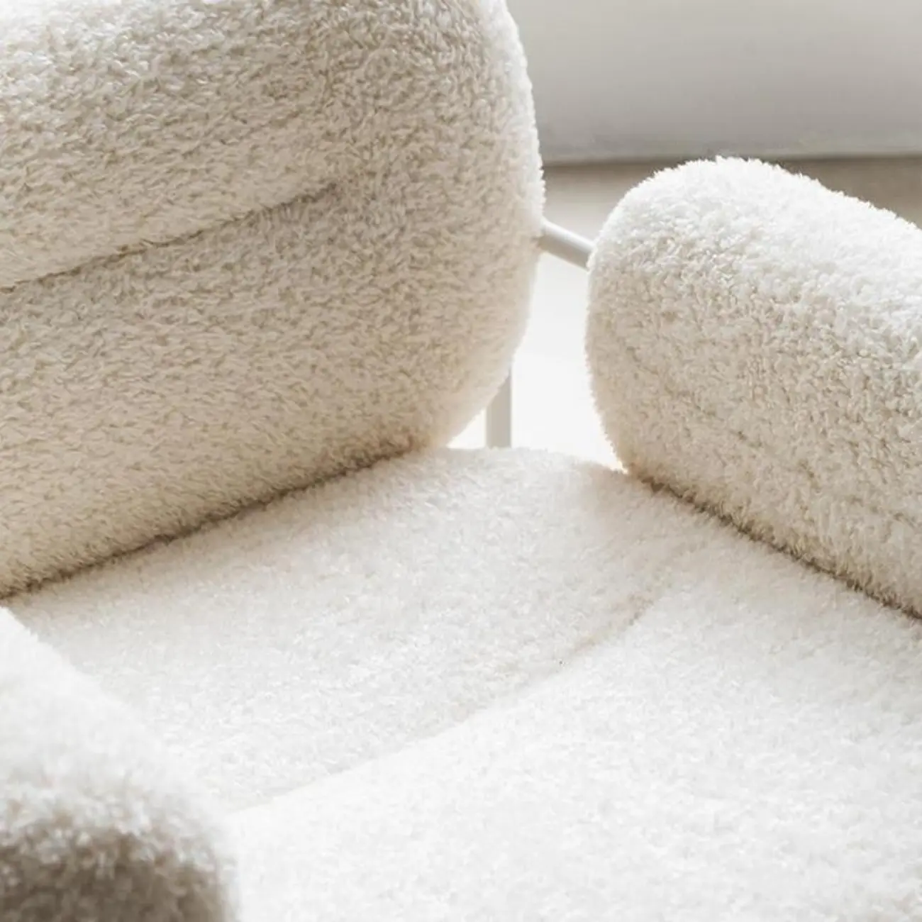 Modern Square Arm Fabric Accent Chair with Tufting