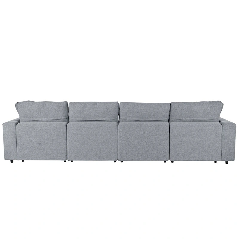 Modern U-Shape Sectional Sofa, 2 Large Chaise with Removable Ottomans