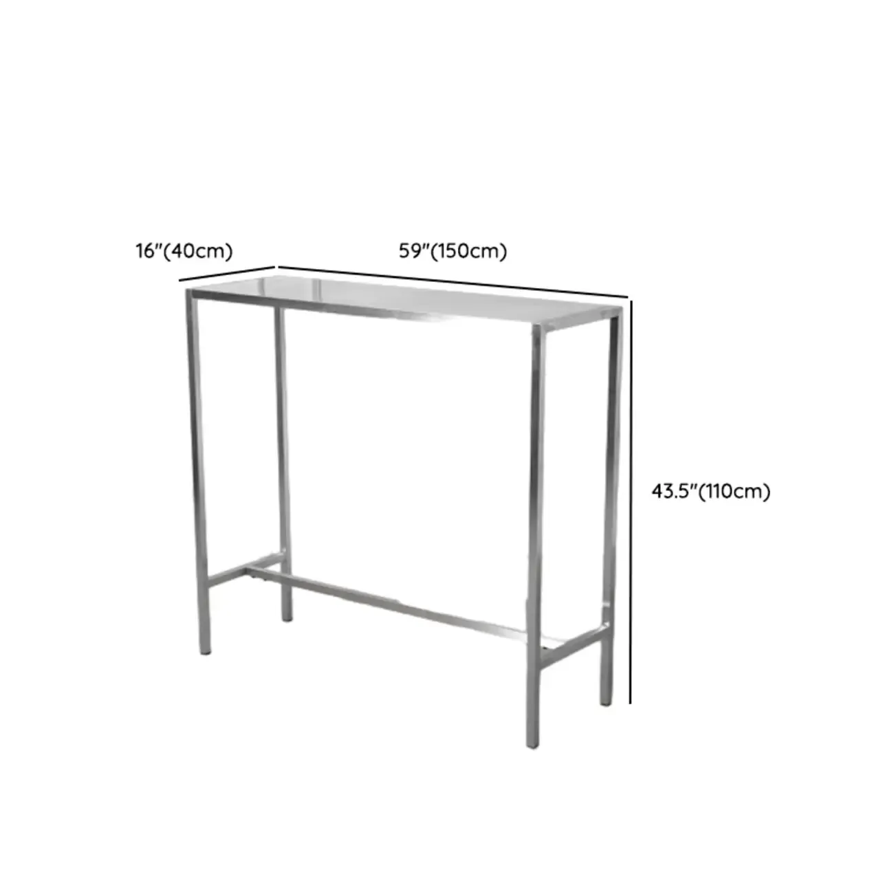 Industrial Silver Stainless Steel Bar Table