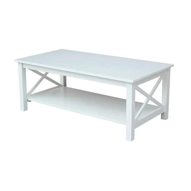 Solid Hardwood Coffee Table - Unfinished, White, Washed Gray Taupe, Espresso - Multi-Person Use
