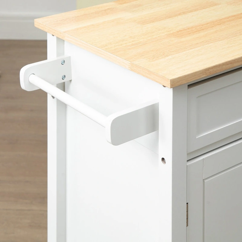 Rolling Kitchen Island Cart with Drawer and Shelves