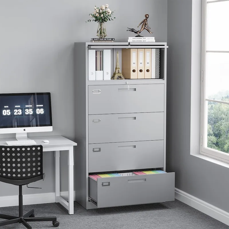 4-Drawer Lateral File Cabinet with Lock