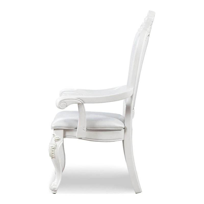 Furniture of America Eugene Traditional Solid Wood Dining Arm Chairs with Nailhead Trim and Cabriole Legs (Set of 2)