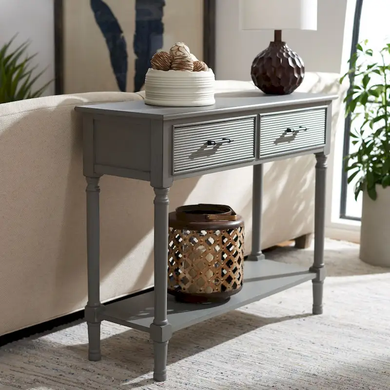 SAFAVIEH Sinda 2-Drawer Console Table - 35.5 W x 13 L x 29.5 H - 36Wx13Dx30H