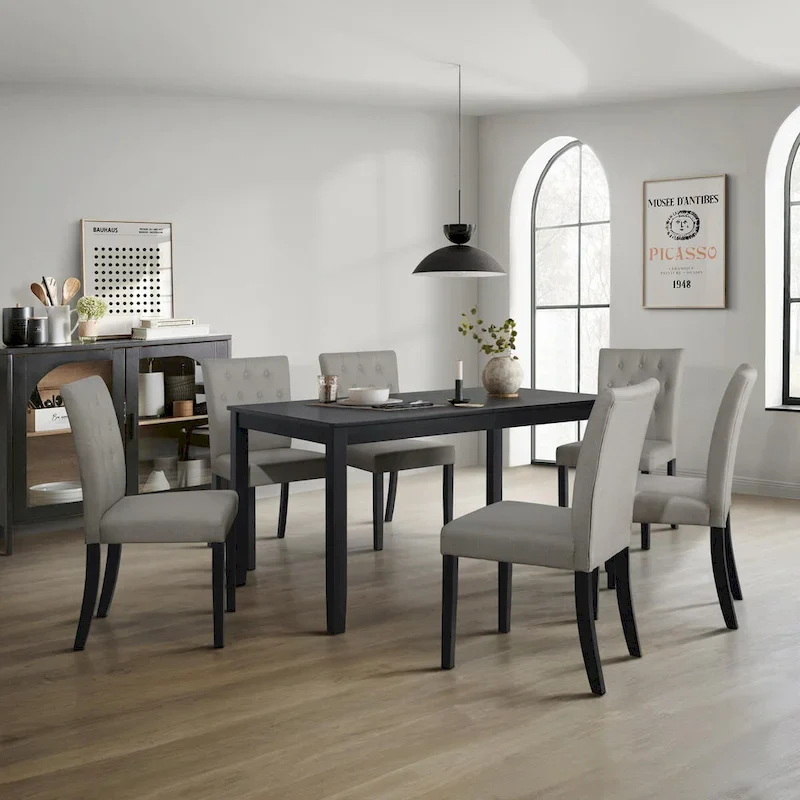 CraftPorch Glam 7-Piece Wooden Dining Chair