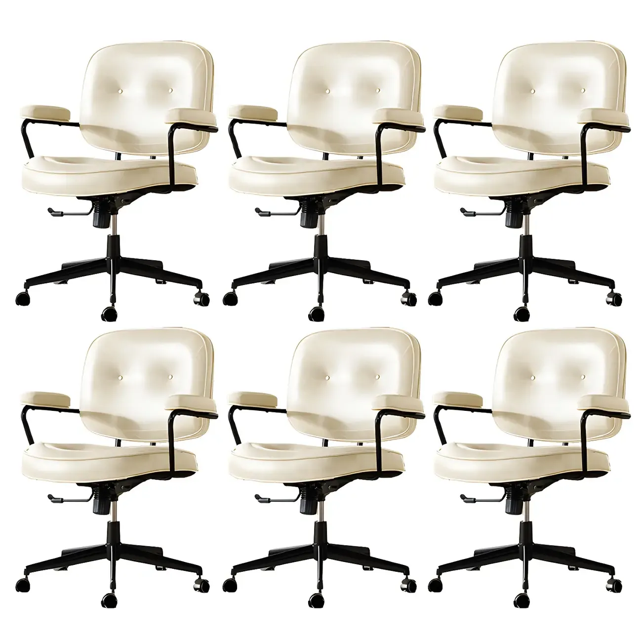 Industrial Leather Upholstered Height Adjustable Swivel Office Chair