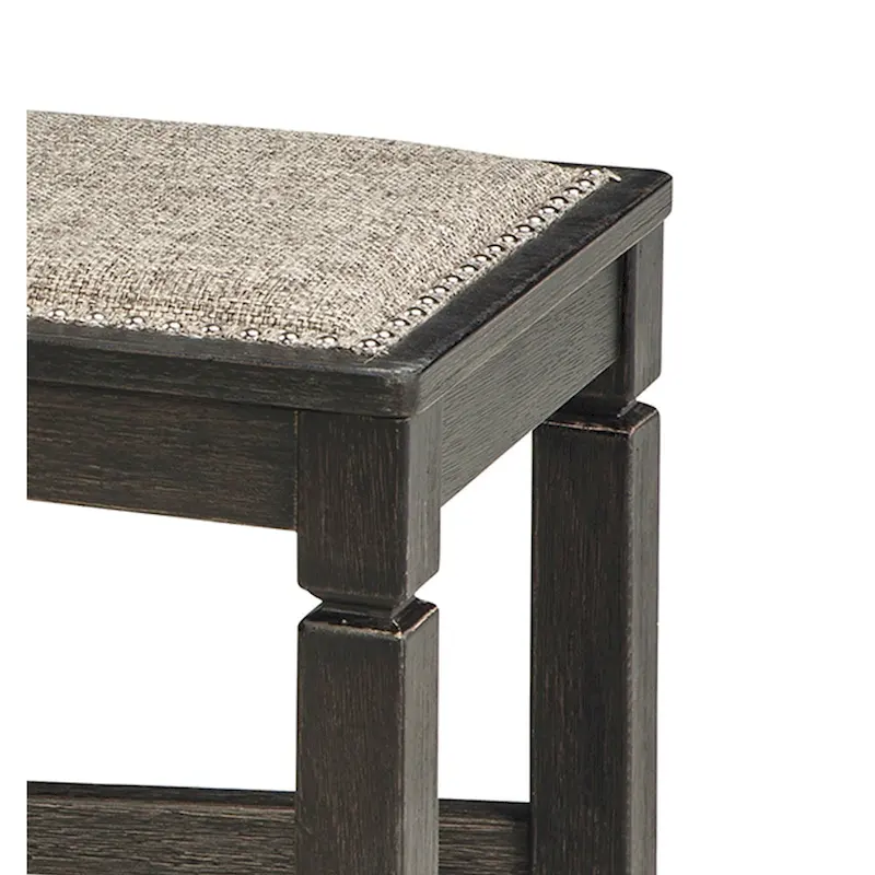 Trekk Dining Bench, X-Stretcher and Nailhead Trim, Black Wood, 50 Inch