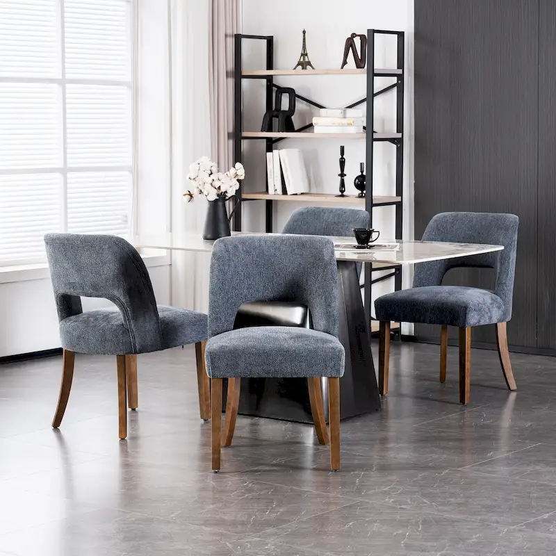 Set of 4 Fabric-upholstered Dining Chairs