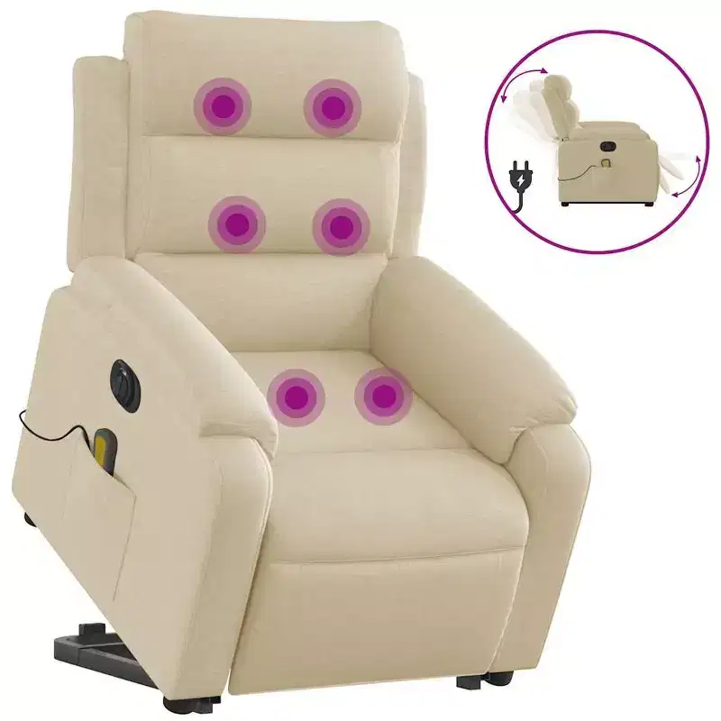 vidaXL Stand Up Massage Recliner Chair Light grey