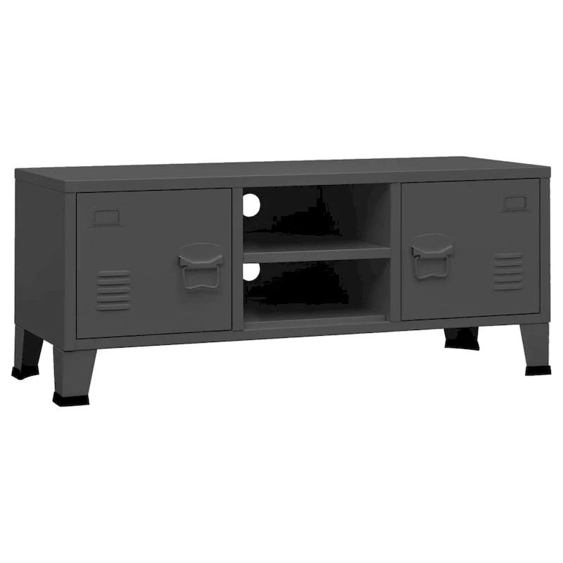 vidaXL TV Stand TV Console Sideboard TV Unit Home Media Unit Cupboard Metal - 41.3 x 13.8 x 16.5
