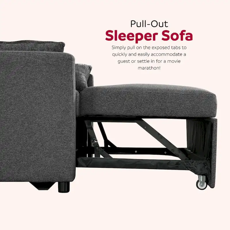 Taite 58 in. Convertible Pull Out Sleeper Sofa Bed