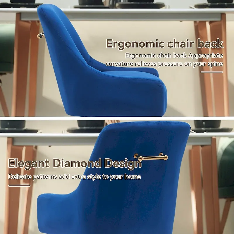 Tufted Velvet Upholstered Dining Chair Set of 2