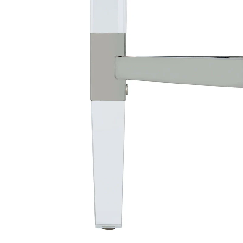 Acrylic Console Table with Stainless Steel Accents - 47W x 18D x 29H