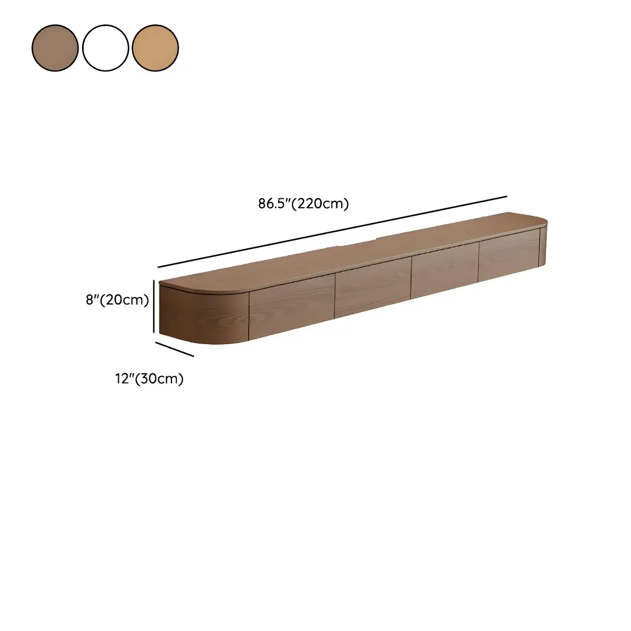 Scandinavian Wood Wall-mount TV Stand with Lift Drawers