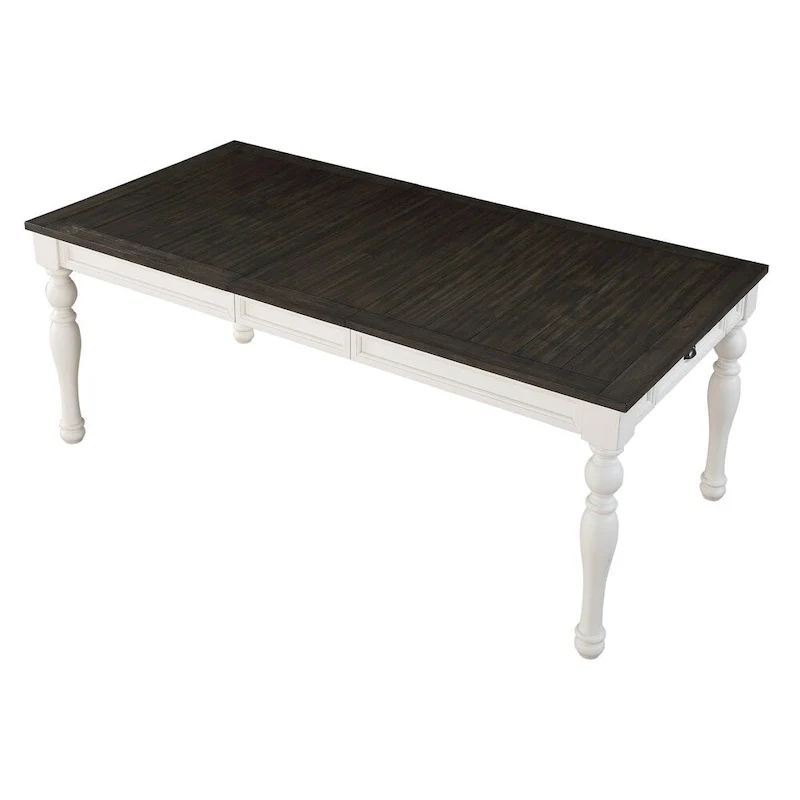 Farmhouse distressed two-tone dining table and chairs