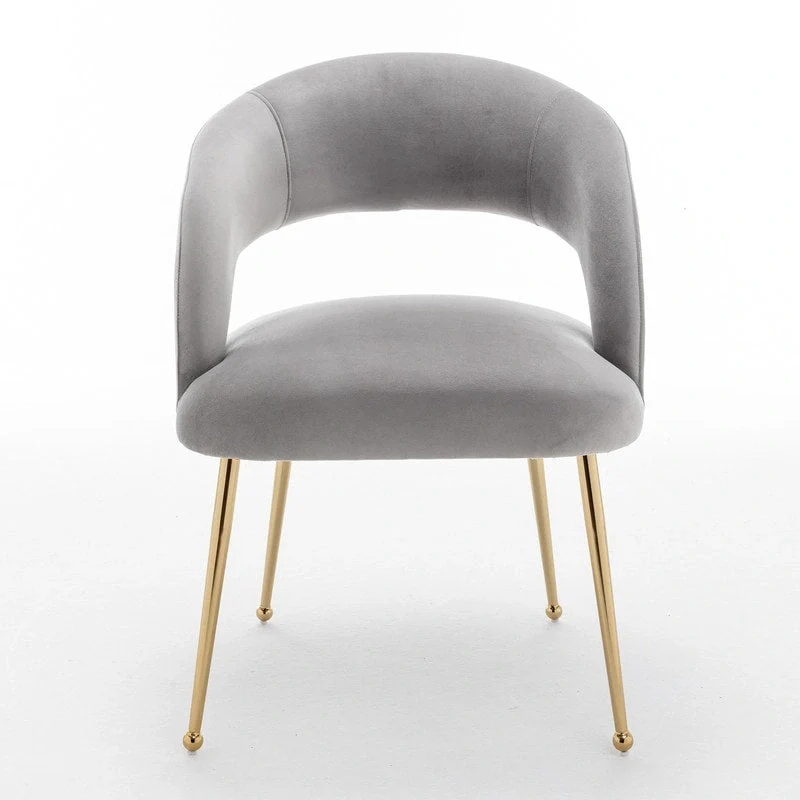 SEYNAR Mid Century Modern Velvet Upolstered Open-Back Dining Chair Set of 4