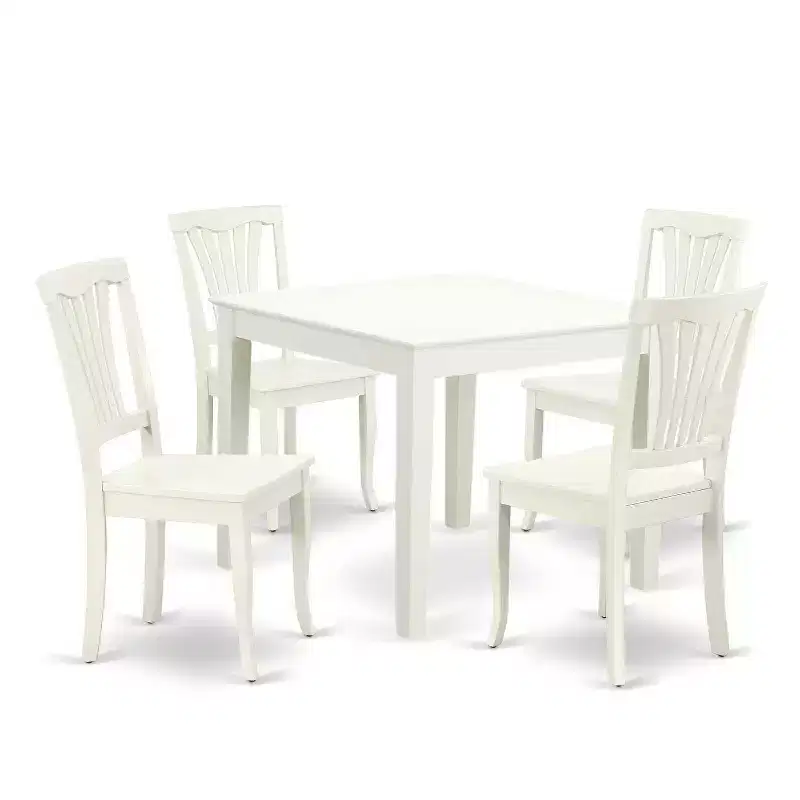 Modern 5Pc Dining Set - Square Table & 4 Chairs - Stylish Home Furniture