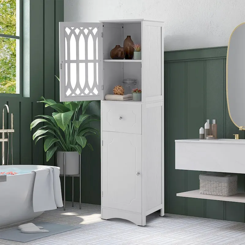 Modern Stylish Wooden Bathroom Cabinet with an Acrylic Cabinet Door Panel