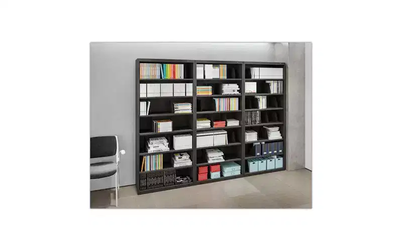 Tennsco Fixed Shelf Open-Format Lateral File for End-Tab Folders, 6 Legal/Letter File Shelves, Light Gray, 36 x 16.5 x 75.25