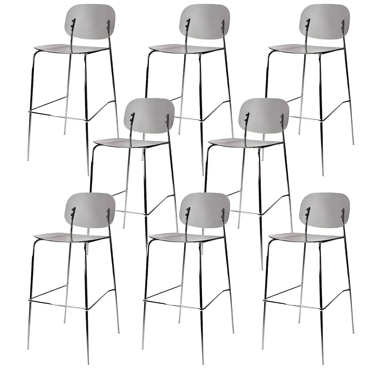 Scandinavian Square Seat Counter Height Acrylic Bar Stools
