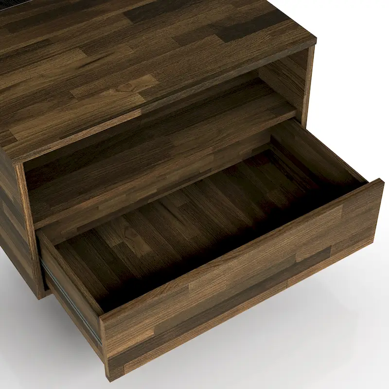 DH BASIC Transitional Brown 47-inch 1-shelf Coffee Table with Sliding Top by Denhour